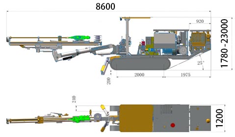 Diversion tunnel drill rigs