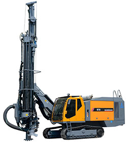 Down-the-hole drill rig for large scale mines or quarries
