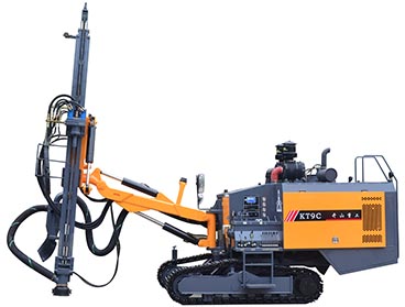 Down-the-hole drill rig for middle scale mines or quarries